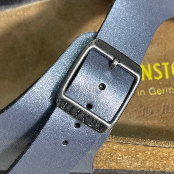 Birkenstock Gizeh Thong Sandal Ice Pearl Onyx Metallic Blue Sz EU 39 US 8 Womens - Picture 9 of 9